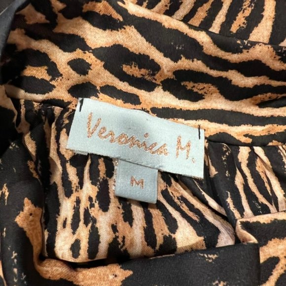 Veronica M Black & Brown Sleeveless Animal Print Blouse Size Medium - Picture 8 of 8